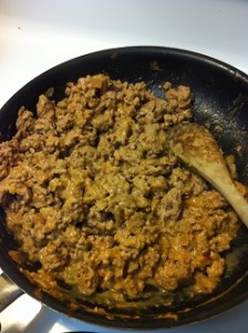 Spicy Peanut Sauce on meat